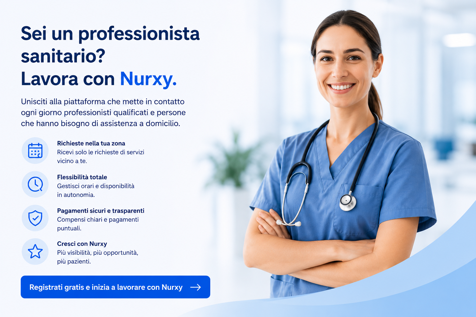 Sei un professionista sanitario? Lavora con Nurxy.